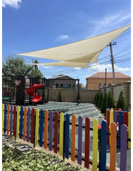 Тент-парус тіньовий КТУ 5х5х5 метрів, тінь 90%, сірий