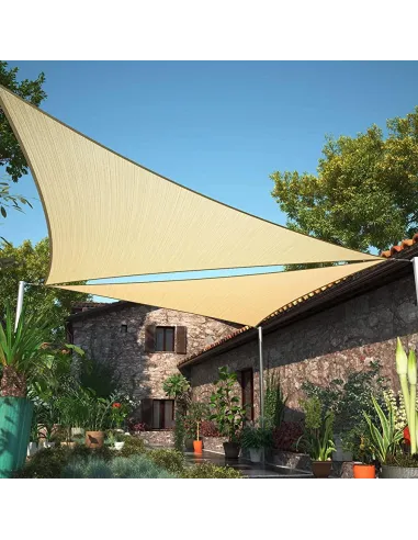 Тент-парус тіньовий КТУ 5х5х5 метрів, тінь 90%, сірий