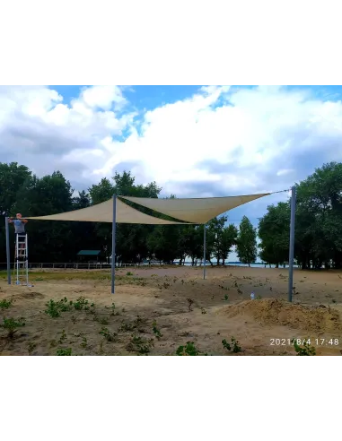 Тент-сетка КТУ 4х4х4 метра, тень 90%, бежевая