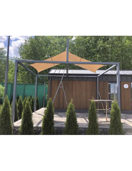 Тентовий натяжний навіс КТУ 2х3 метри для тераси, бежевий