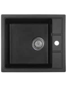 Мойка для кухни прямоугольная Zerix ZS-4651S-03, 515x460x200 мм черная, из гранита
