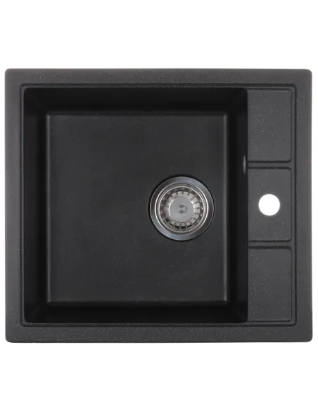 Мойка для кухни прямоугольная Zerix ZS-4651S-03, 515x460x200 мм черная, из гранита