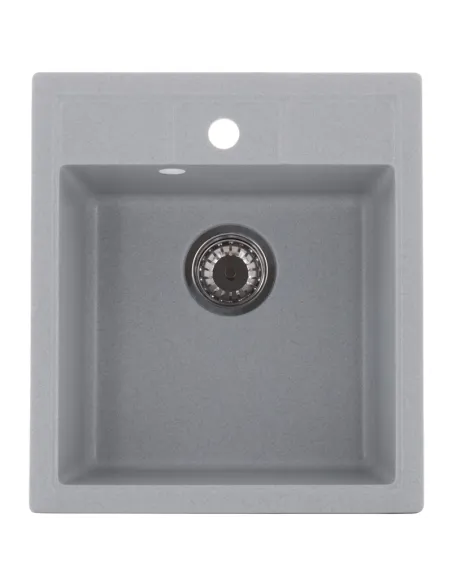 Мойка для кухни прямоугольная Zerix ZS-4651S-09, 515x460x200 мм серая, из гранита