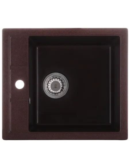 Мойка для кухни прямоугольная Zerix ZS-4651S-12, 515x460x200 мм коричневая, из гранита