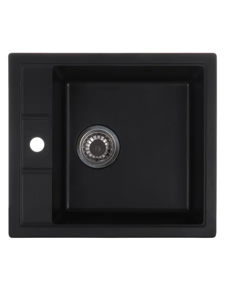 Мойка для кухни прямоугольная Zerix ZS-4651S-14, 515x460x200 мм черный металлик, из гранита