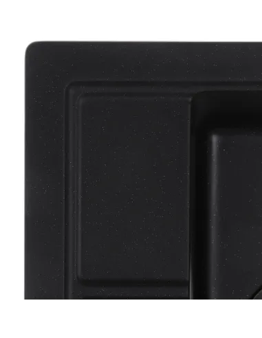 Мийка для кухні прямокутна Zerix ZS-4651S-14, 515x460x200 мм чорний металік, з граніту