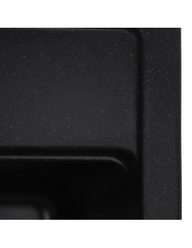 Мойка для кухни прямоугольная Zerix ZS-5751S-03, 565x500x200 мм черная, из гранита