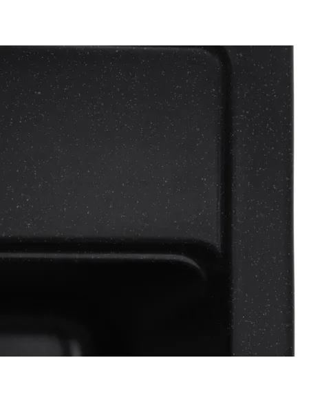 Мийка для кухні прямокутна Zerix ZS-5751S-03, 565x500x200 мм чорна, з граніту