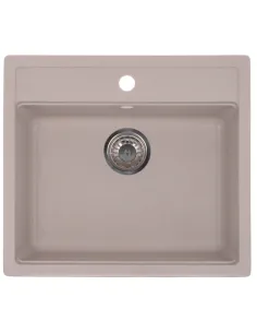 Мойка для кухни прямоугольная Zerix ZS-5751S-06, 565x500x200 мм бежевая, из гранита