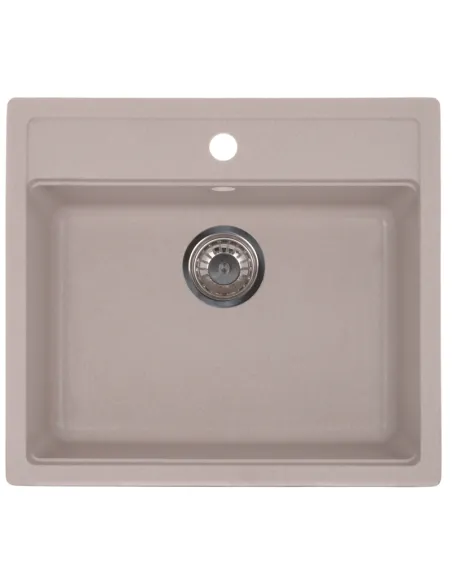 Мойка для кухни прямоугольная Zerix ZS-5751S-06, 565x500x200 мм бежевая, из гранита