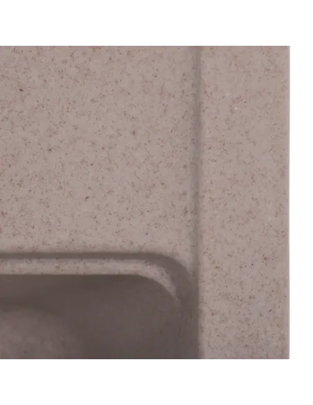 Мийка для кухні прямокутна Zerix ZS-5751S-06, 565x500x200 мм бежева, з граніту