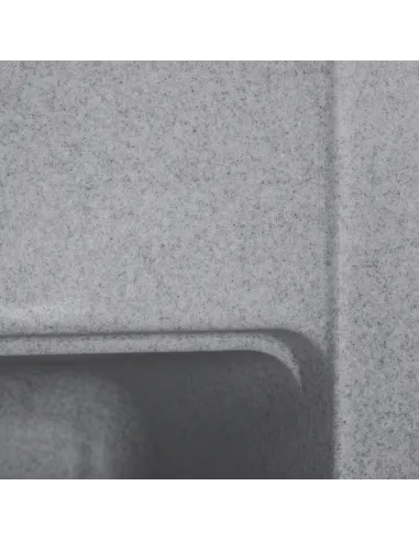 Мийка для кухні прямокутна Zerix ZS-5751S-09, 565x500x200 мм сіра, з граніту