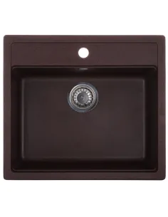 Мойка для кухни прямоугольная Zerix ZS-5751S-12, 565x500x200 мм коричневая, из гранита