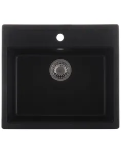 Мойка для кухни прямоугольная Zerix ZS-5751S-13, 565x500x200 мм графит, из гранита