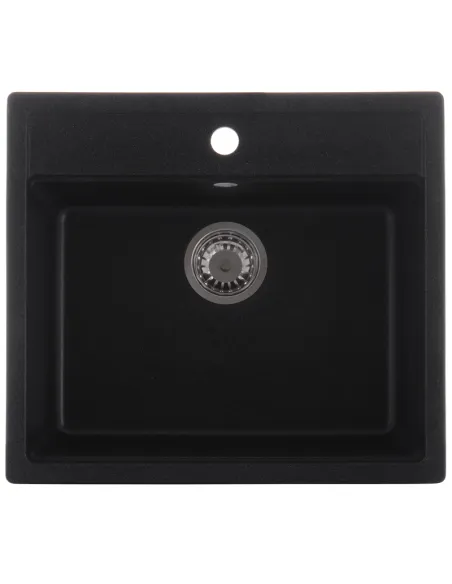 Мойка для кухни прямоугольная Zerix ZS-5751S-13, 565x500x200 мм графит, из гранита