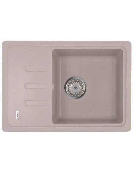 Мийка для кухні прямокутна Zerix ZS-6243S-06, 615x430x200 мм бежева, з граніту