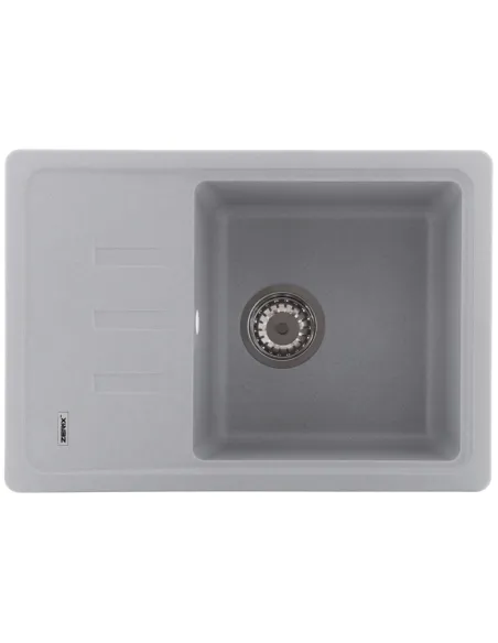 Мойка для кухни прямоугольная Zerix ZS-6243S-09, 615x430x200 мм серая, из гранита