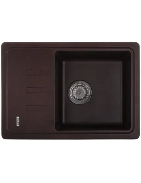 Мойка для кухни прямоугольная Zerix ZS-6243S-12, 615x430x200 мм коричневая, из гранита