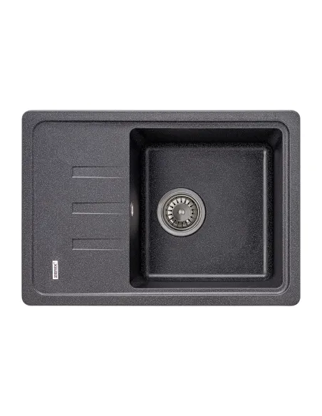 Мойка для кухни прямоугольная Zerix ZS-6243S-13, 615x430x200 мм графит, из гранита