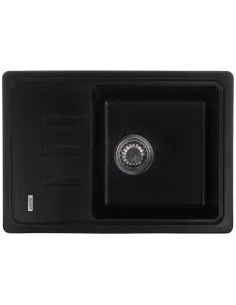 Мойка для кухни прямоугольная Zerix ZS-6243S-14, 615x430x200 мм черный металлик, из гранита