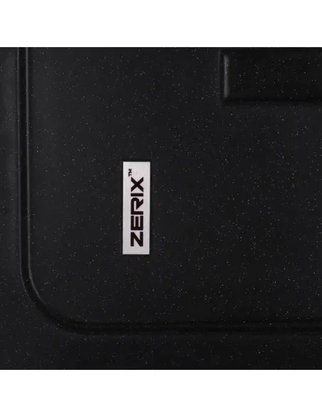 Мийка для кухні прямокутна Zerix ZS-6243S-14, 615x430x200 мм чорний металік, з граніту
