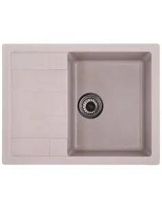 Мойка для кухни прямоугольная Zerix ZS-6550S-06, 645x495x200 мм бежевая, из гранита