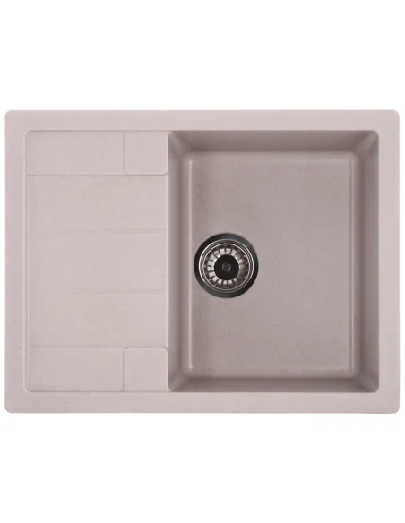 Мойка для кухни прямоугольная Zerix ZS-6550S-06, 645x495x200 мм бежевая, из гранита