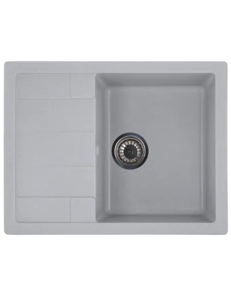 Мойка для кухни прямоугольная Zerix ZS-6550S-09, 645x495x200 мм серая, из гранита