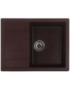 Мойка для кухни прямоугольная Zerix ZS-6550S-12, 645x495x200 мм коричневая, из гранита