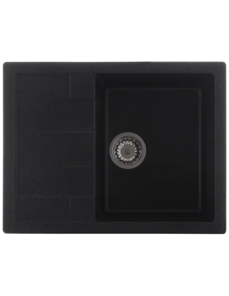 Мийка для кухні прямокутна Zerix ZS-6550S-13, 645x495x200 мм графіт, з граніту