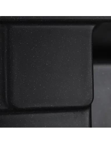 Мойка для кухни прямоугольная Zerix ZS-6550S-14, 645x495x200 мм черный металлик, из гранита