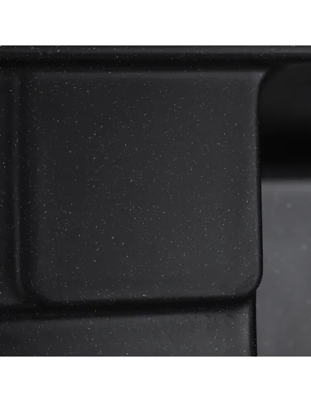 Мийка для кухні прямокутна Zerix ZS-6550S-14, 645x495x200 мм чорний металік, з граніту