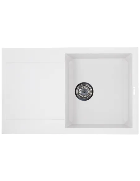 Мойка для кухни прямоугольная Zerix ZS-7950S-01, 780x495x200 мм белая, из гранита