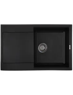 Мойка для кухни прямоугольная Zerix ZS-7950S-03, 780x495x200 мм черная, из гранита