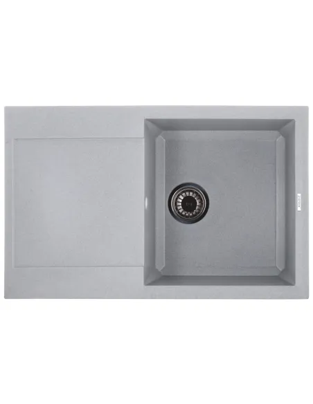 Мийка прямокутна для кухні Zerix ZS-7950S-09, 780x495x200 мм сіра, з граніту