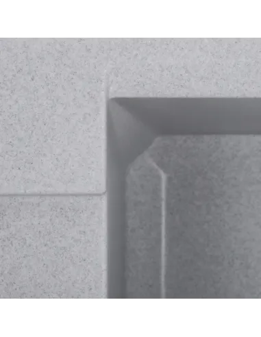 Мийка прямокутна для кухні Zerix ZS-7950S-09, 780x495x200 мм сіра, з граніту