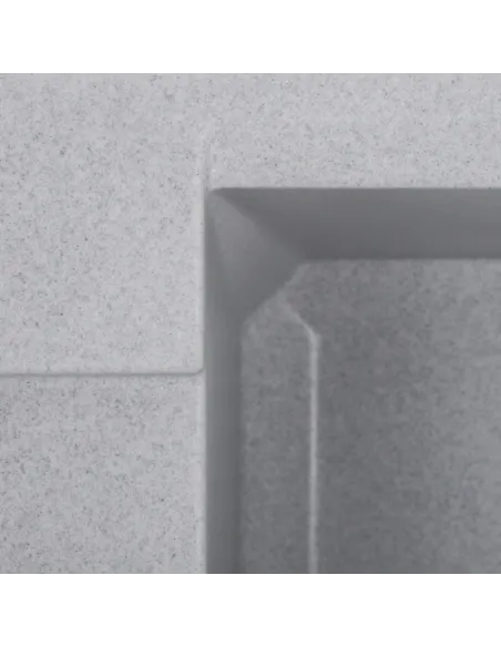 Мийка прямокутна для кухні Zerix ZS-7950S-09, 780x495x200 мм сіра, з граніту