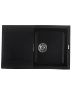 Мойка для кухни прямоугольная Zerix ZS-7950S-14, 780x495x200 мм черный металлик, из гранита