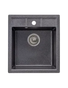 Мойка для кухни прямоугольная Zerix ZS-4651S-13, 460x515x200 мм графит, из гранита