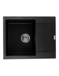 Мойка для кухни прямоугольная Zerix ZS-6250S-03 Black, 615x495x200 мм, из гранита