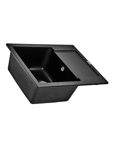 Мойка для кухни прямоугольная Zerix ZS-6250S-03 Black, 615x495x200 мм, из гранита