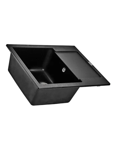 Мойка для кухни прямоугольная Zerix ZS-6250S-03 Black, 615x495x200 мм, из гранита