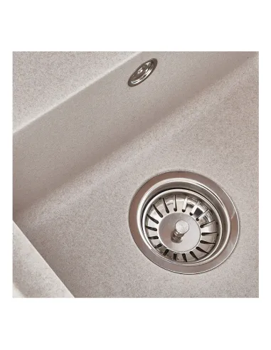 Мийка прямокутна для кухні Zerix ZS-6250S-06 Beige, 615x495x200 мм, з граніту