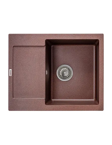 Мойка для кухни прямоугольная Zerix ZS-6250S-12, 615x495x200 мм коричневая, из гранита