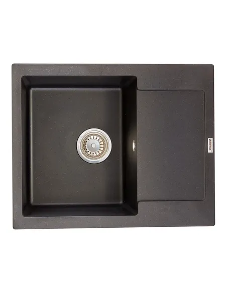 Мийка прямокутна для кухні Zerix ZS-6250S-14 Black metallic, 615x495x200 мм, з граніту