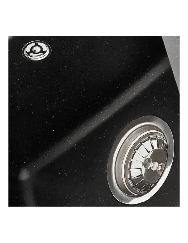 Мойка для кухни прямоугольная Zerix ZS-6250S-14 Black metallic, 615x495x200 мм, из гранита