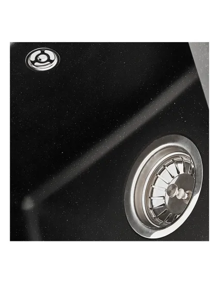 Мойка для кухни прямоугольная Zerix ZS-6250S-14 Black metallic, 615x495x200 мм, из гранита