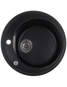 Мойка для кухни круглая Zerix ZS-510R-03, 510х510х200 мм, черная, из гранита