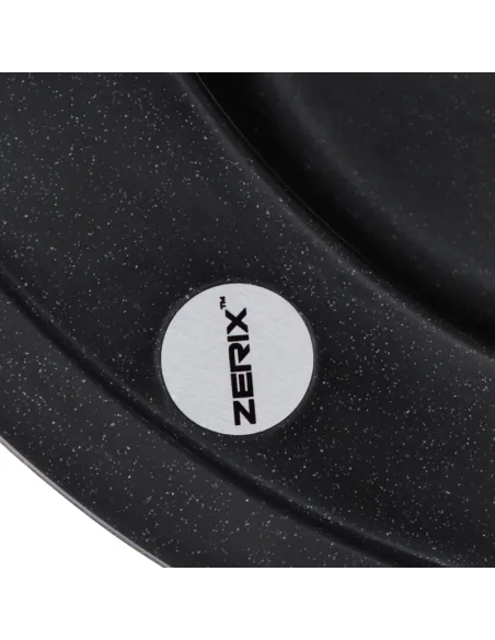 Мийка для кухні кругла Zerix ZS-510R-03, 510х510х200 мм, чорна, із граніту