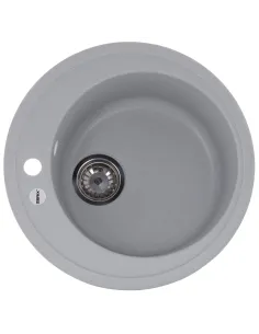 Мийка для кухні кругла Zerix ZS-510R-09, 510х510х200 мм, сіра, із граніту